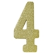  3-D Gold Glittered Number "4" Centerpiece