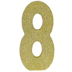  3-D Gold Glittered Number "8" Centerpiece