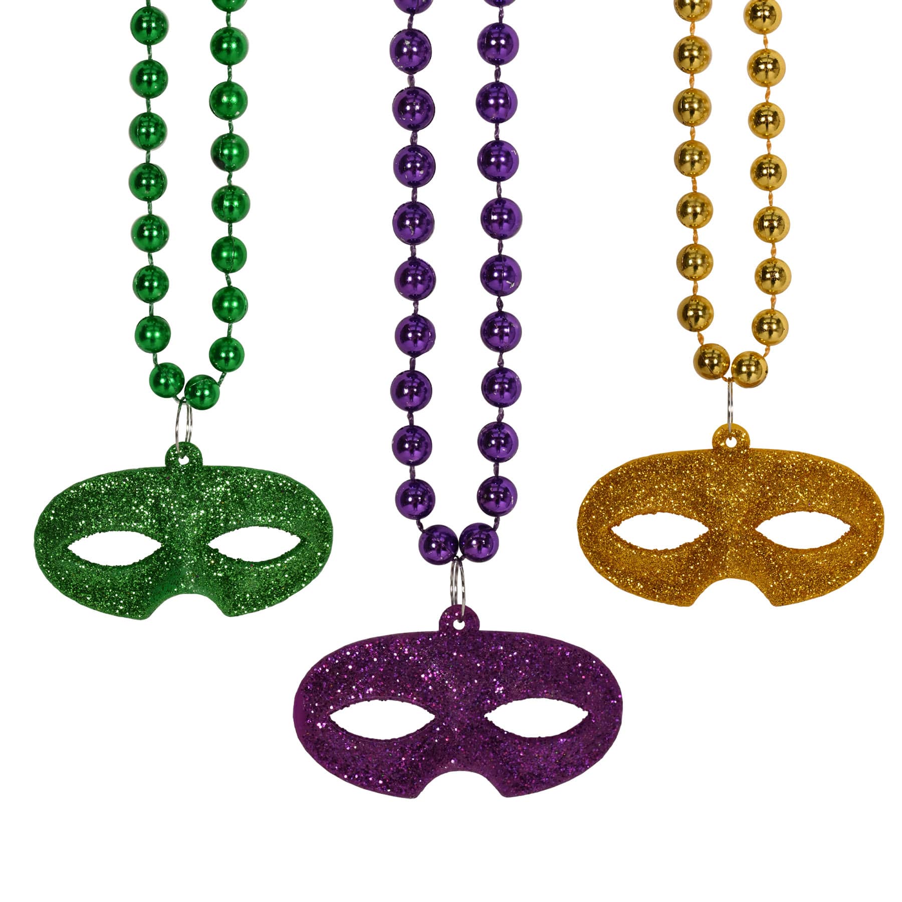 Beads w/Glittered Mask Medallion