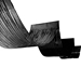 Black 1-Ply Metallic Fringe Ceiling Curtain