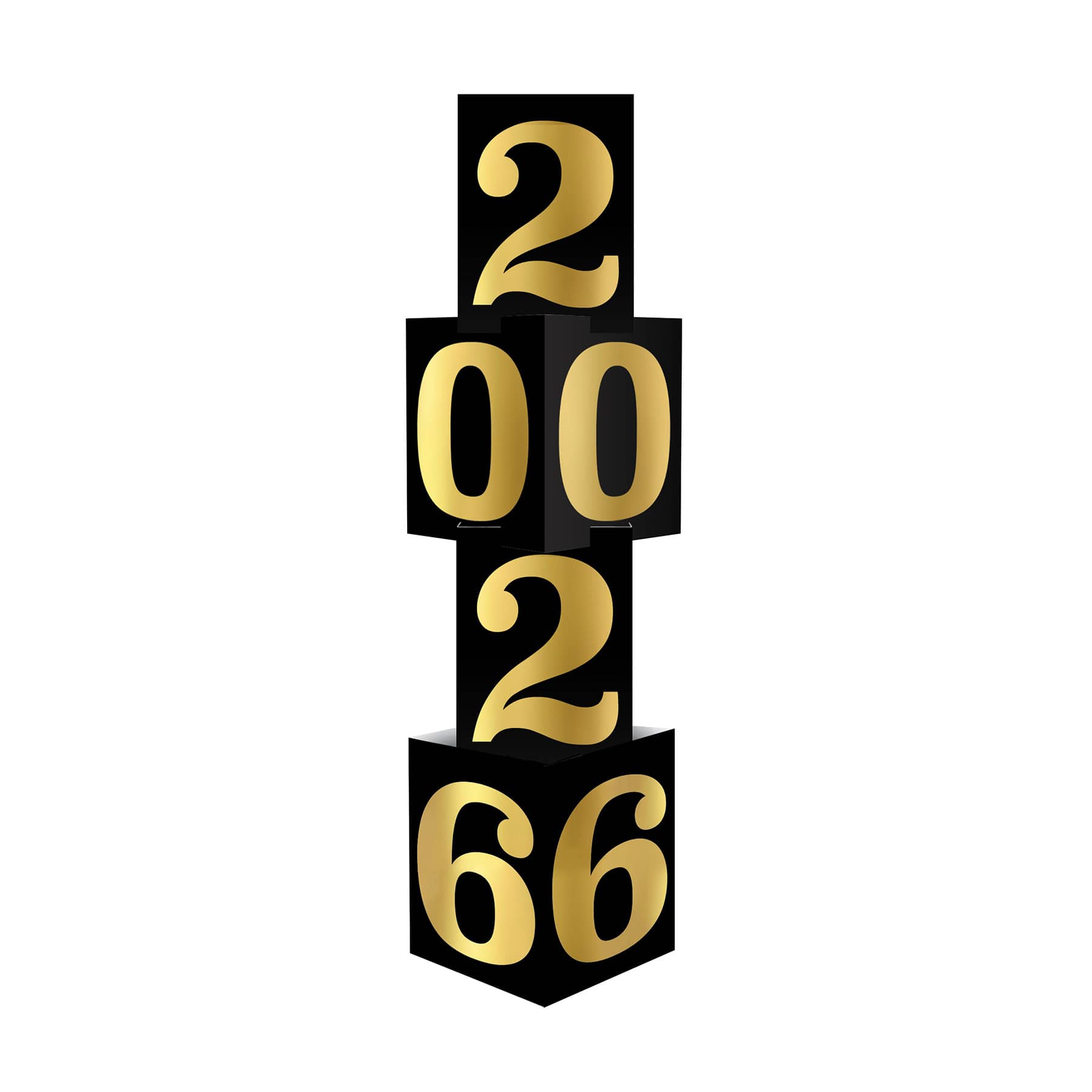 Black & Gold Foil "2026" Column 