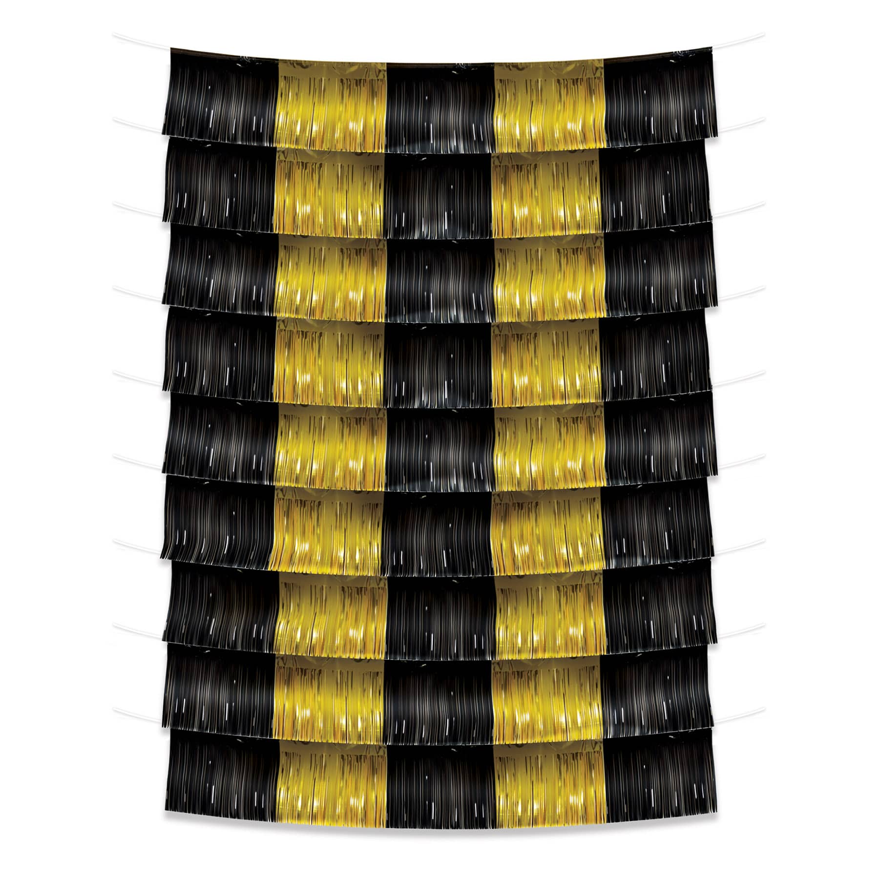 Black & Gold Metallic Fringe Garland Backdrop