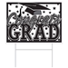 Black Congrats Grad Yard Sign