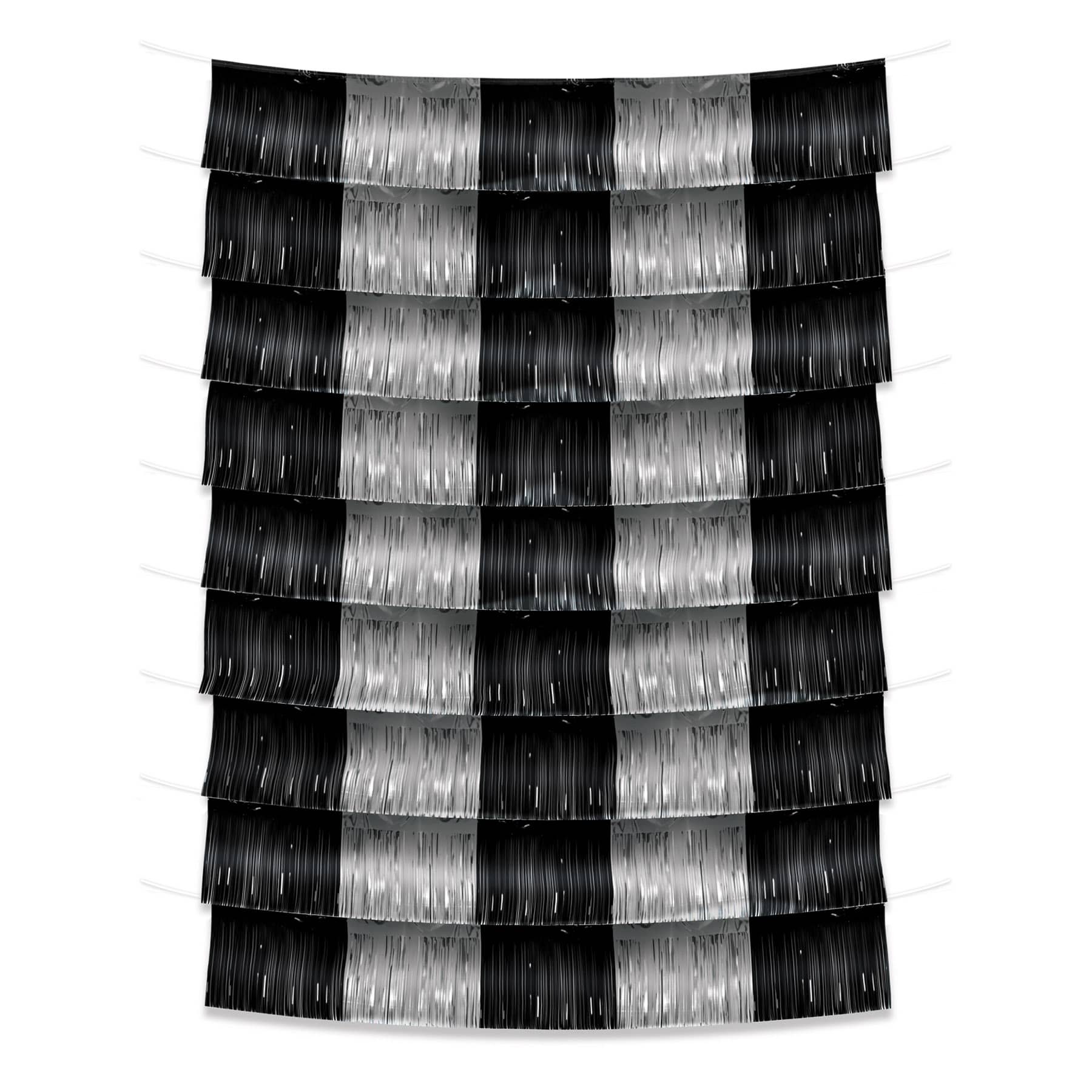 Black & Silver Metallic Fringe Garland Backdrop