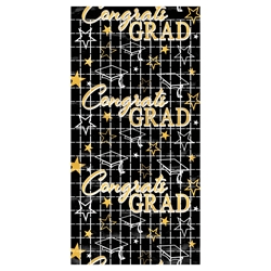 Congrats Grad Metallic Square Curtain