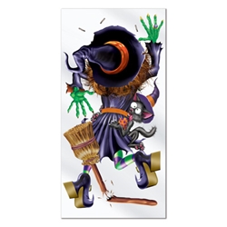 Crashing Witch Door Cover Clutsy, witch, door cover, door, halloween, crash, indoors, outdoors 