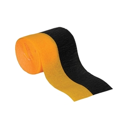 Flame Retardant Black and Golden Yellow Crepe Streamer