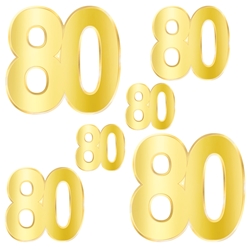 Foil "80" Birthday Cutouts