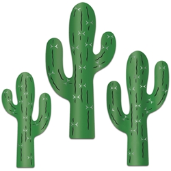 Green Foil Cactus Silhouette