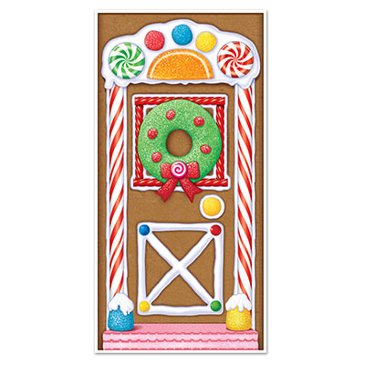 Gingerbread House Door Cover (Pack of 12) winter, jolly, gingerbread, house, door, christmas