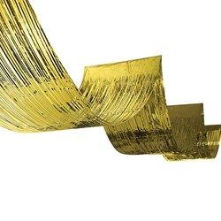 Gold 1-Ply Metallic Fringe Ceiling Curtain