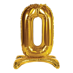  Gold Self Standing "0" Foil Balloons 