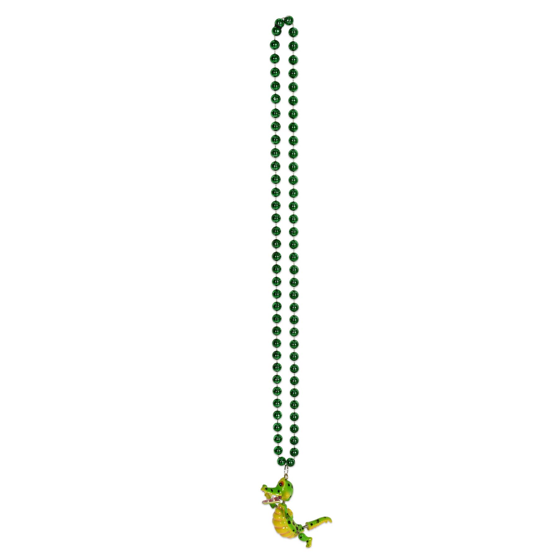 Green Bead w/Bobble Alligator Medallion 