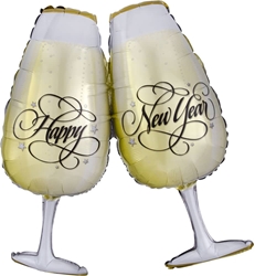 Toasting Champage Glasses Mylar Balloon