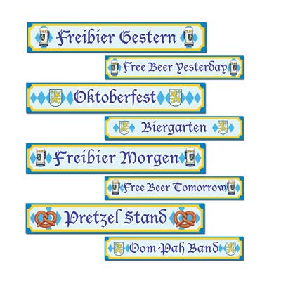 Assorted Oktoberfest Sign Cutouts Wall Decorations 