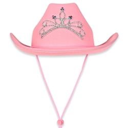 Pink Felt Cowgirl Hat w/Tiara