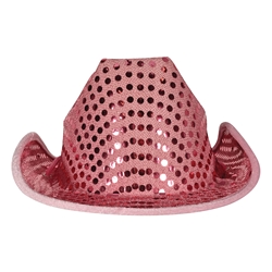 Pink Sequined Cowboy Hat