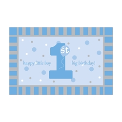 1st Birthday Blue Floor Mat