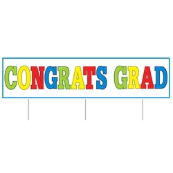 Plastic Jumbo Congrats Grad Yard Sign