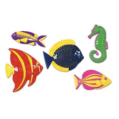 Plastic Tropical Fish (Pack of 12)