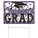 Purple Congrats Grad Yard Sign