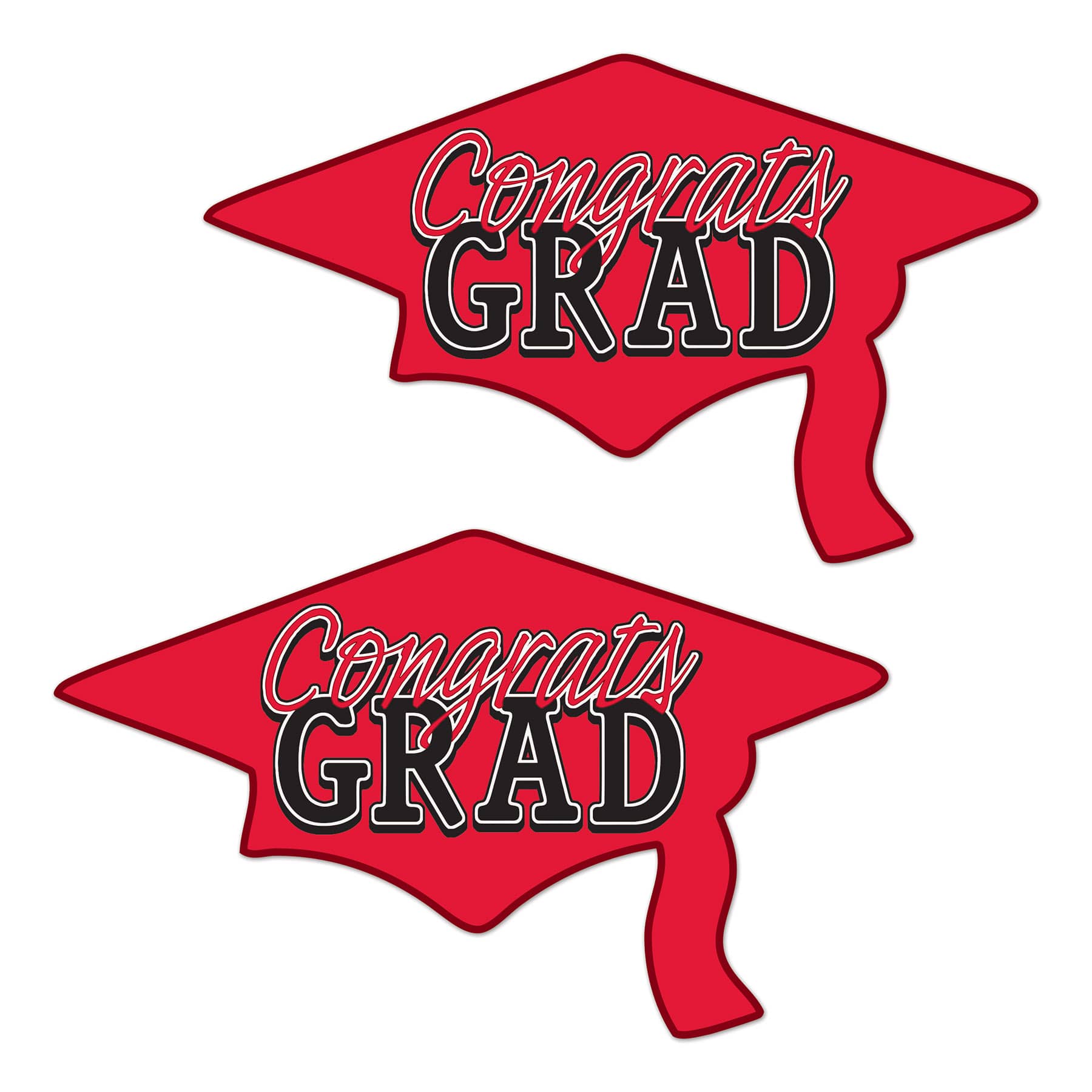 Red Congrats Grad Cutouts