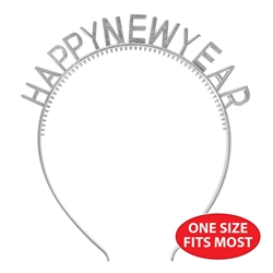 Silver Happy New Year Headband 