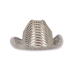 Silver Sequined Cowboy Hat