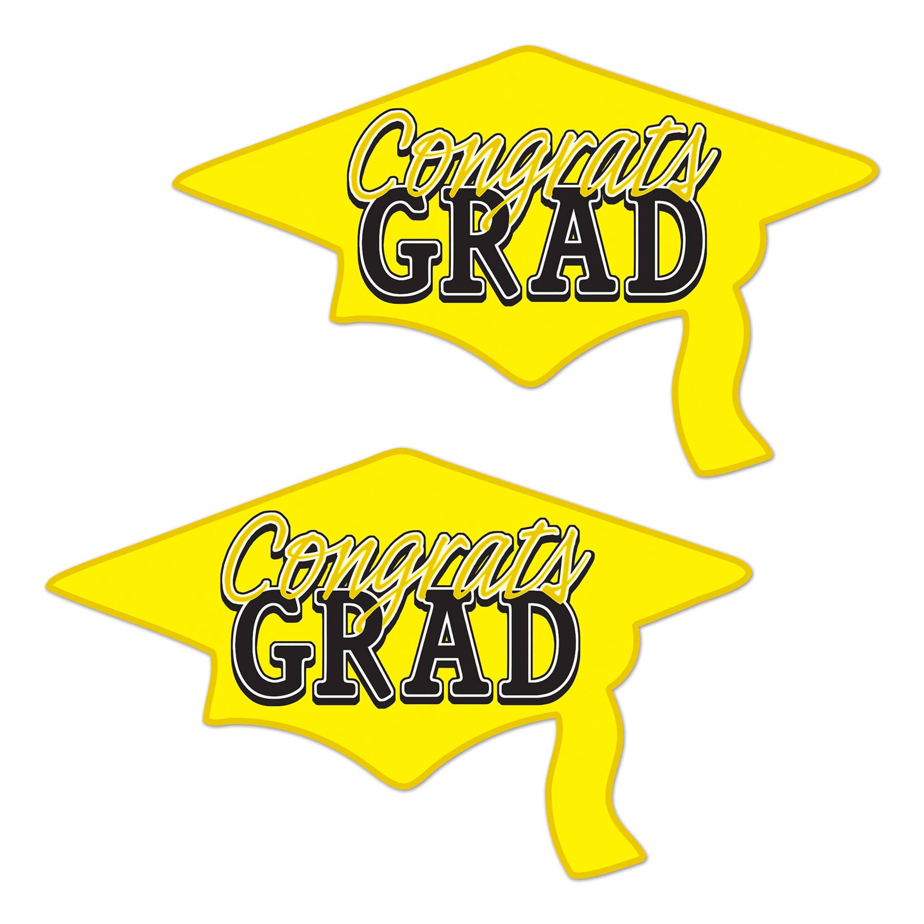 Yellow Congrats Grad Cutouts