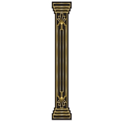 Black column cutout with gold accents.