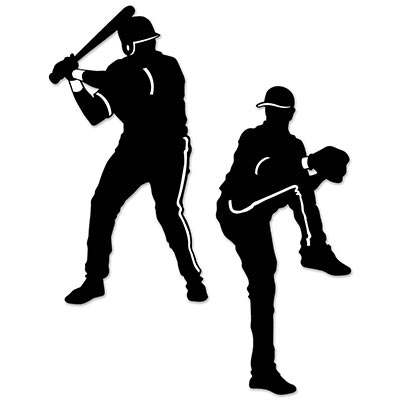 Baseball Player Silhouettes 