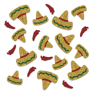 Fiesta Deluxe Sparkle Confetti (Pack of 12) Fiesta Deluxe Sparkle Confetti, fiesta, confetti, cinco de mayo, decoration, sombrero, wholesale, inexpensive, bulk