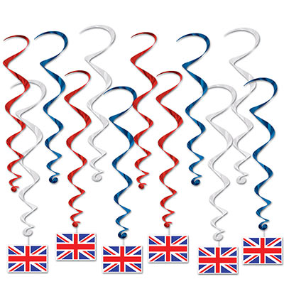 British Flag Whirls (Pack of 72) British Flag Whirls, British flag, whirls, decoration, around the world, new years eve, wholesale, inexpensive, bulk
