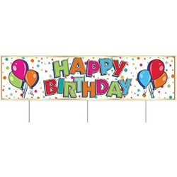 Plastic Jumbo Happy Birthday Yard Sign (Pack of 6) Plastic Jumbo Happy Birthday Yard Sign Set, happy birthday, birthday, yard sign, decoration, wholesale, inexpensive, bulk