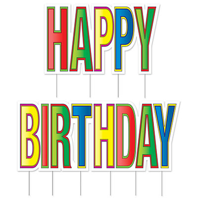 Plastic Jumbo Happy Birthday Yard Sign Set (Pack of 4) Plastic Jumbo Happy Birthday Yard Sign Set, happy birthday, birthday, yard sign, decoration, wholesale, inexpensive, bulk