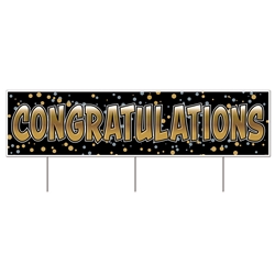 Plastic Jumbo Congratulations Yard Sign (Pack of 6) Plastic Jumbo Congratulations Yard Sign, congratulations, yard sign, decoration, wholesale, inexpensive, bulk