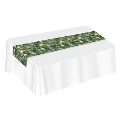 Palm Leaf Fabric Table Runner (Pack of 12) Palm Leaf Fabric Table Runner, leaf, tropical, table runner, decoration, beach, luau, wholesale, inexpensive, bulk