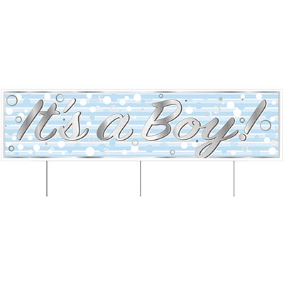 Plastic Jumbo Its A Boy! Yard Sign (Pack of 6) Plastic Jumbo Its A Boy! Yard Sign, its a boy, yard sign, baby shower, decoration, wholesale, inexpensive, bulk