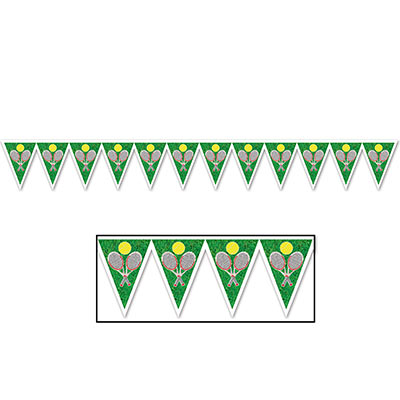 Tennis Pennant Banner (Pack of 12) Tennis Pennant Banner, tennis, banner, decoration, sport, wholesale, inexpensive, bulk