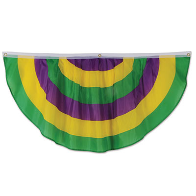 Mardi Gras Fabric Bunting (Pack of 6) Mardi Gras Fabric Bunting, Mardi Gras, bunting, decoration, gold, green, purple, wholesale, inexpensive, bulk