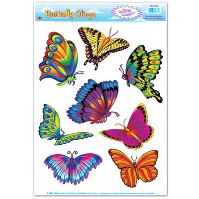 Bright Colored Assorted Butterfly Clings 