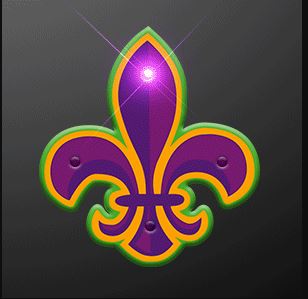 Fleur De Lis Flashing Pins. The Fleur De Lis flashing pins are great additions to those mardi gras outfits. 